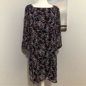 New York & Company Purple Floral Dress Size XL